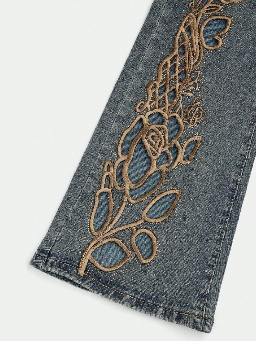 Blue Elegant Women's Flared Jeans - Picture 7 of 8
